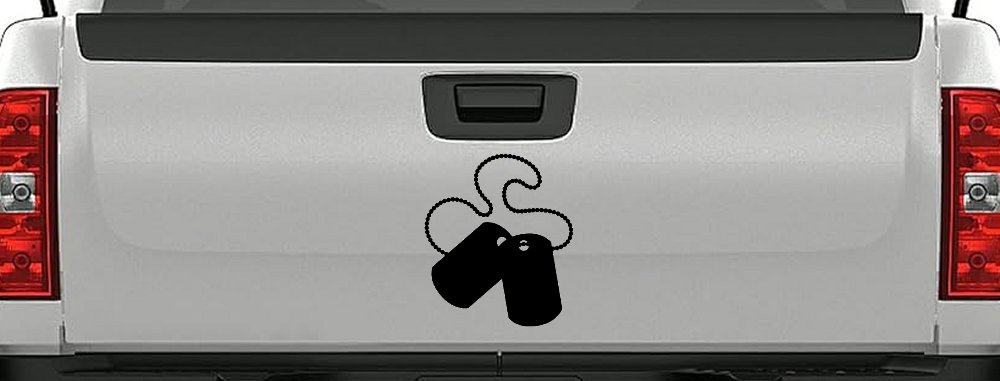Dog Tags Military Car or Truck Window Decal Sticker (Black)