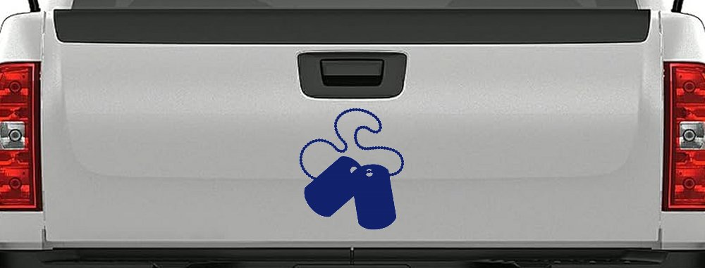 Dog Tags Military Car or Truck Window Decal Sticker (Navy)