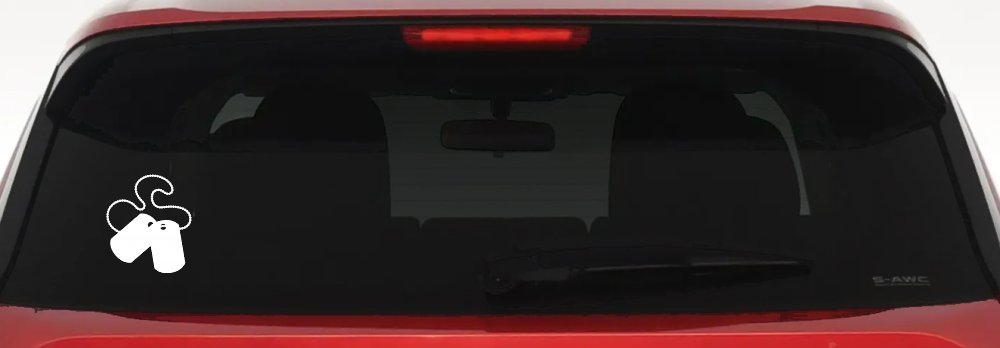 Dog Tags Military Car or Truck Window Decal Sticker (White)