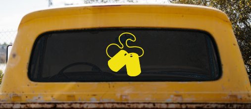 Dog Tags Military Car or Truck Window Decal Sticker (Yellow)