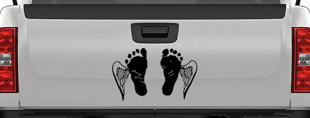 Baby Footprints Angel Wings In Memory Of Car or Truck Window Decal Sticker