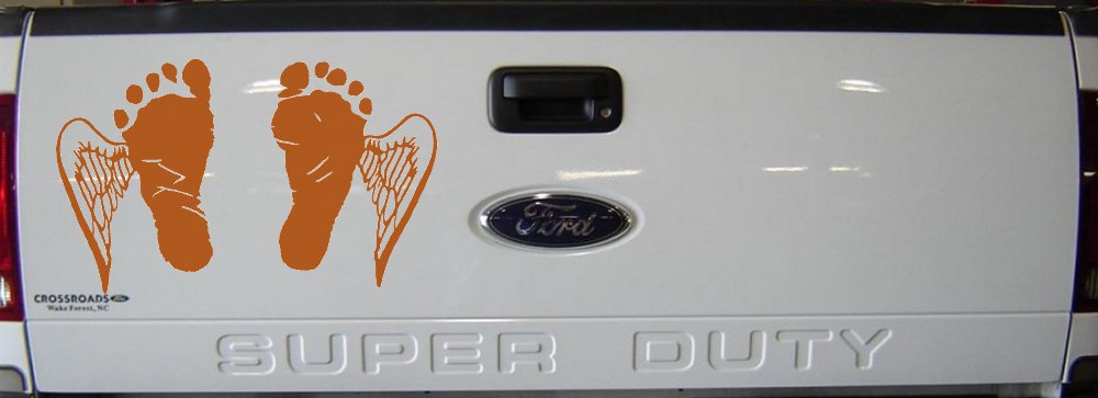 Baby Footprints Angel Wings In Memory Of Car or Truck Window Decal Sticker