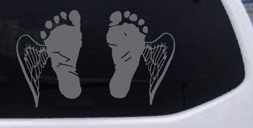 Baby Footprints Angel Wings In Memory Of Car or Truck Window Decal Sticker