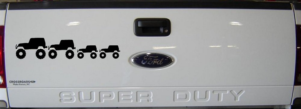 Jeep Stick Family With Two Kids Off Road Car or Truck Window Decal Sticker