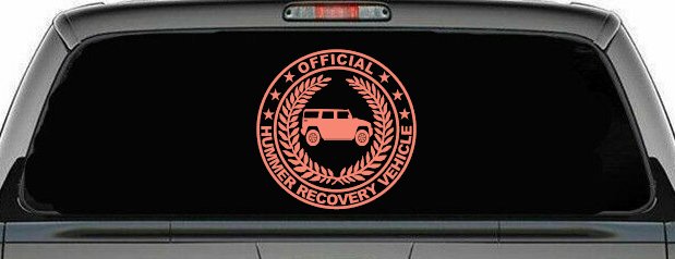 Official Hummer Recovery Vehicle Off Road Car or Truck Window Decal Sticker