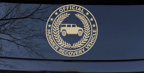Official Hummer Recovery Vehicle Off Road Car or Truck Window Decal Sticker