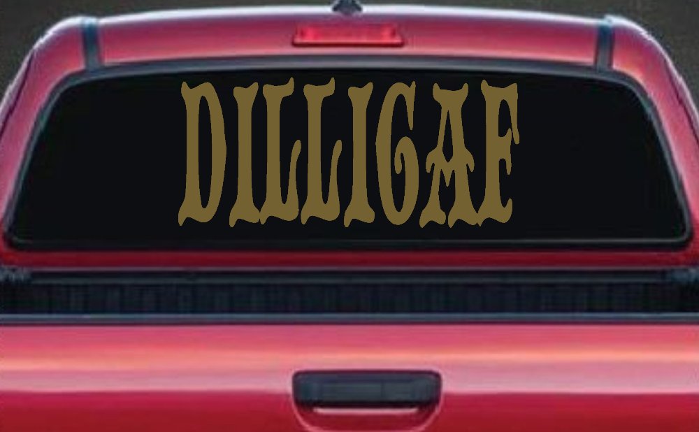 Dilligaf Do I look Like A Give A FxxK Funny Car or Truck Window Decal Sticker (Gold)