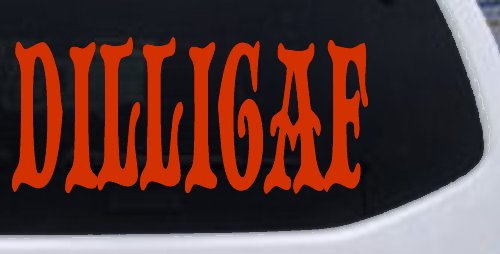Dilligaf Do I look Like A Give A FxxK Funny Car or Truck Window Decal Sticker (Orange Red)