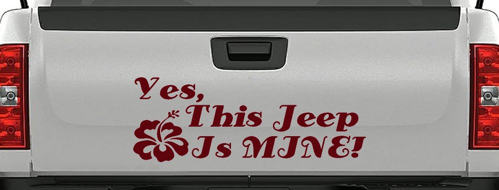 Yes This Jeep Is Mine Off Road Car or Truck Window Decal Sticker (Purple Red)