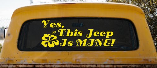 Yes This Jeep Is Mine Off Road Car or Truck Window Decal Sticker (Yellow)