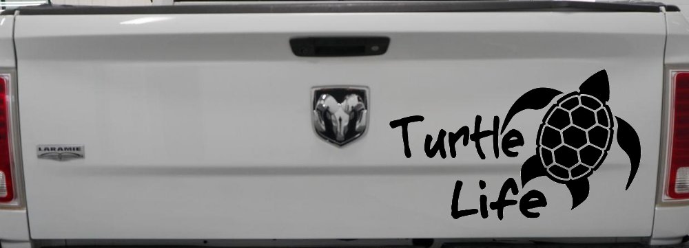 Turtle Life Car or Truck Window Decal Sticker (Black)