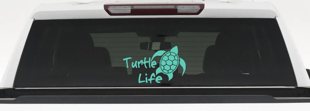 Turtle Life Car or Truck Window Decal Sticker (Mint)