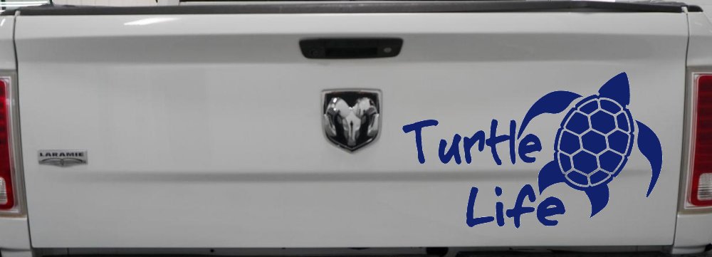 Turtle Life Car or Truck Window Decal Sticker (Navy)