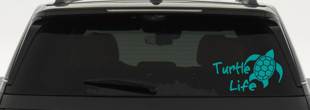Turtle Life Car or Truck Window Decal Sticker (Turquoise)