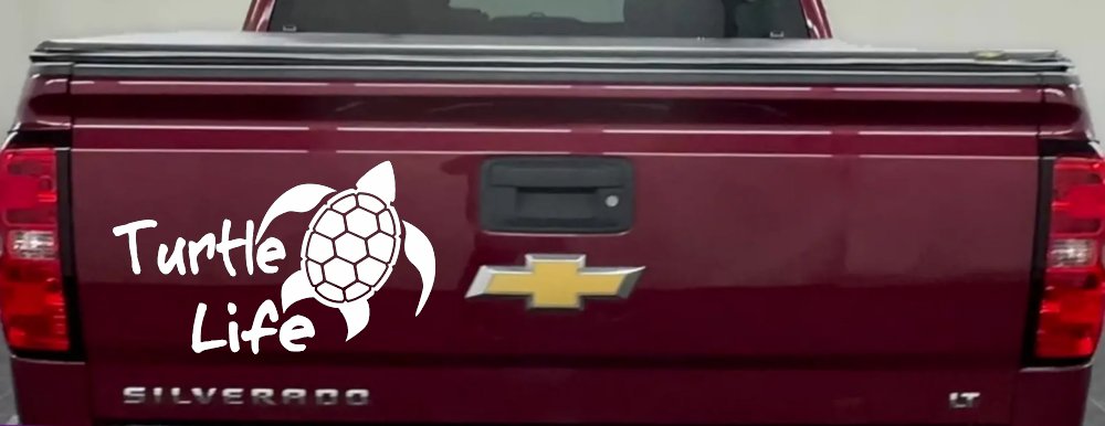 Turtle Life Car or Truck Window Decal Sticker (White)