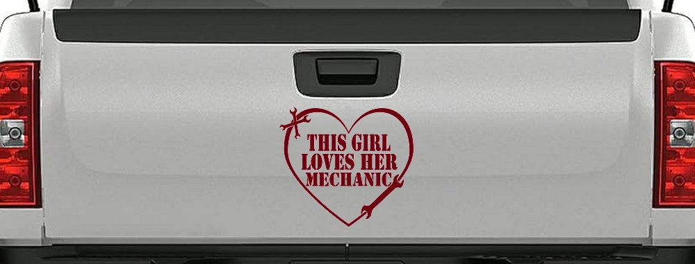 This Girl Loves Her Mechanic Car or Truck Window Decal Sticker