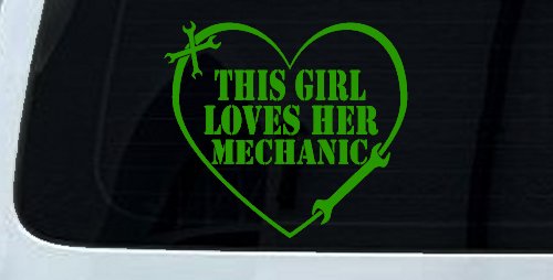 This Girl Loves Her Mechanic Car or Truck Window Decal Sticker