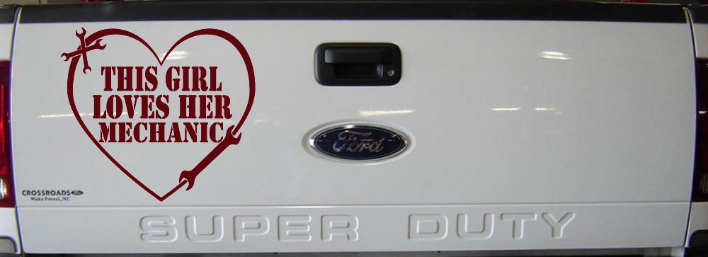 This Girl Loves Her Mechanic Car or Truck Window Decal Sticker