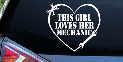 This Girl Loves Her Mechanic Car or Truck Window Decal Sticker