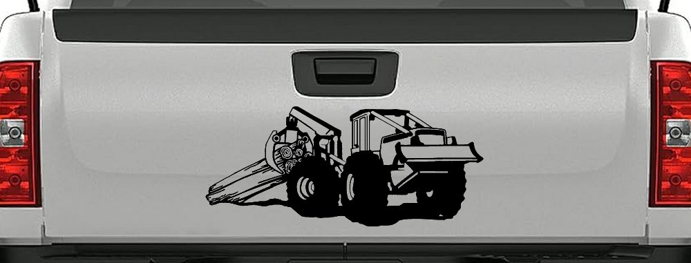 Log Skidder Logging Business Car or Truck Window Decal Sticker (Black)