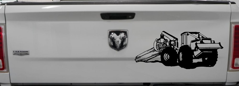Log Skidder Logging Business Car or Truck Window Decal Sticker (Black)