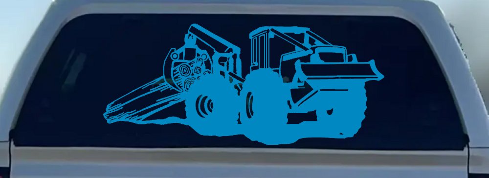 Log Skidder Logging Business Car or Truck Window Decal Sticker (Blue)
