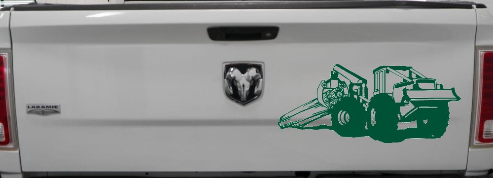 Log Skidder Logging Business Car or Truck Window Decal Sticker (Dark Green)