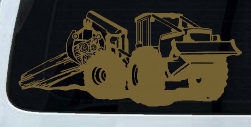 Log Skidder Logging Business Car or Truck Window Decal Sticker (Gold)
