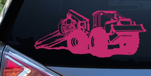 Log Skidder Logging Business Car or Truck Window Decal Sticker (Hot Pink)
