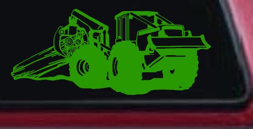 Log Skidder Logging Business Car or Truck Window Decal Sticker (Lime)