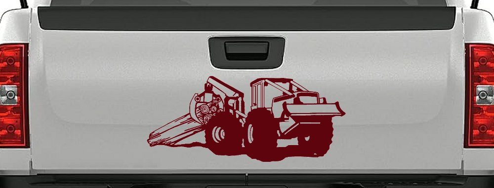 Log Skidder Logging Business Car or Truck Window Decal Sticker (Purple Red)