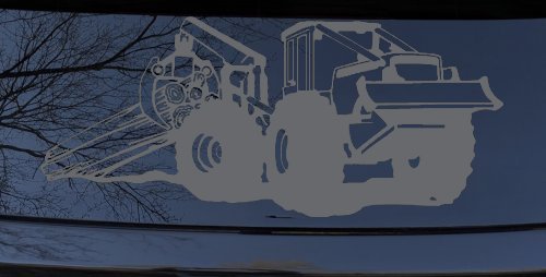 Log Skidder Logging Business Car or Truck Window Decal Sticker (Silver)