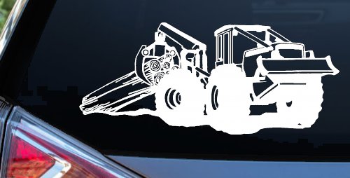 Log Skidder Logging Business Car or Truck Window Decal Sticker (White)