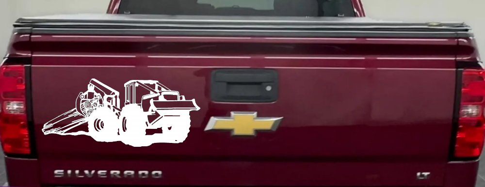 Log Skidder Logging Business Car or Truck Window Decal Sticker (White)