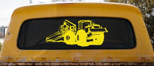 Log Skidder Logging Business Car or Truck Window Vinyl Decal Sticker (Yellow)