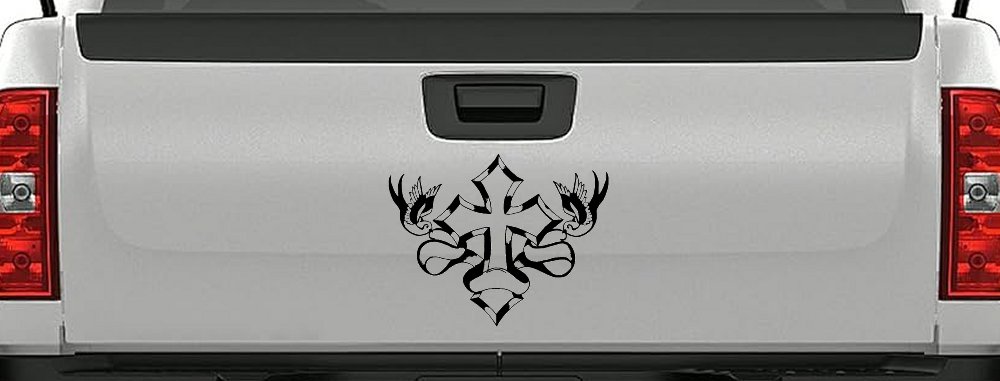 Cross With Doves Christian Car or Truck Window Decal Sticker