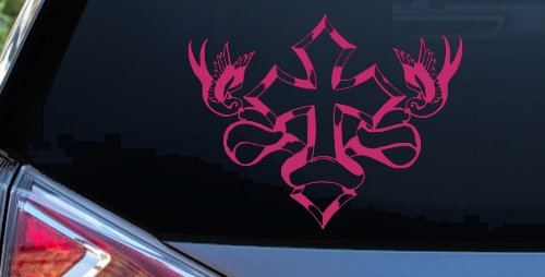 Cross With Doves Christian Car or Truck Window Decal Sticker