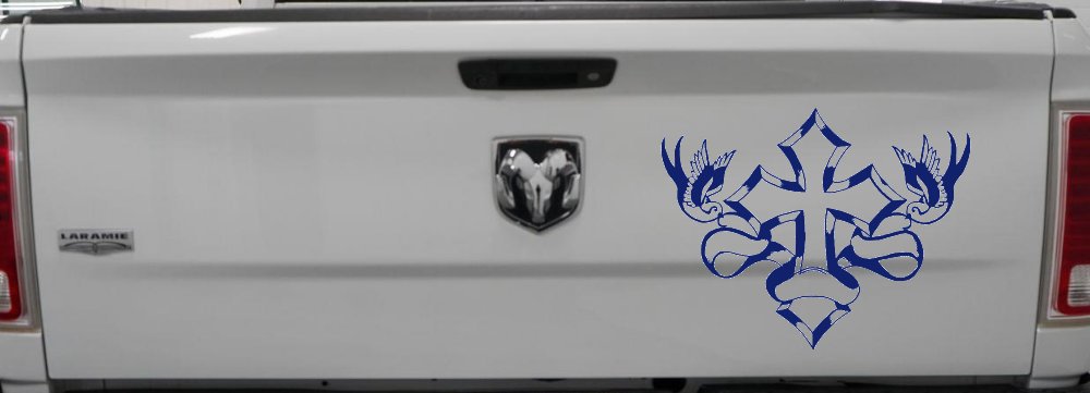 Cross With Doves Christian Car or Truck Window Decal Sticker