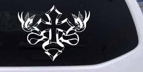 Cross With Doves Christian Car or Truck Window Decal Sticker