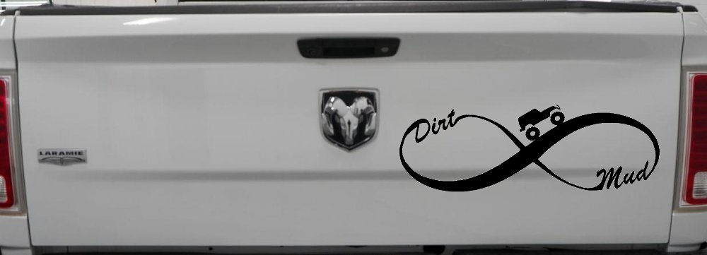 Jeep Infinity Sign with Dirt and mud Off Road Car or Truck Window Vinyl Decal Sticker (Black)
