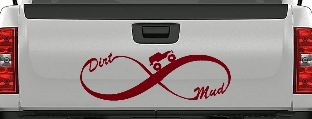 Jeep Infinity Sign with Dirt and mud Off Road Car or Truck Window Decal Sticker