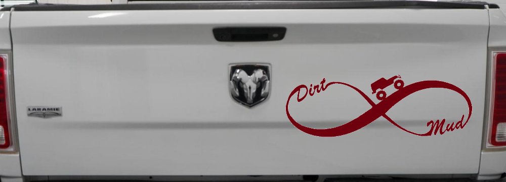 Jeep Infinity Sign with Dirt and mud Off Road Car or Truck Window Decal Sticker
