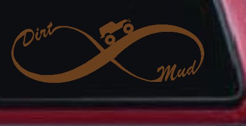 Jeep Infinity Sign with Dirt and mud Off Road Car or Truck Window Decal Sticker (Copper)
