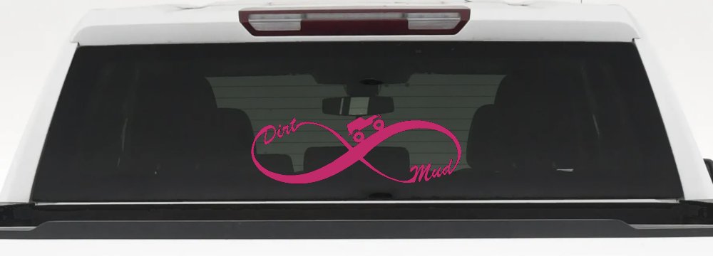 Jeep Infinity Sign with Dirt and mud Off Road Car or Truck Window Decal Sticker