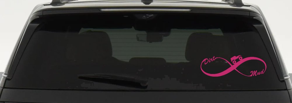 Jeep Infinity Sign with Dirt and mud Off Road Car or Truck Window Decal Sticker