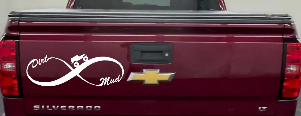 Jeep Infinity Sign with Dirt and mud Off Road Car or Truck Window Decal Sticker