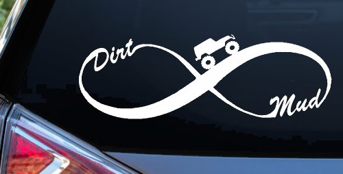Jeep Infinity Sign with Dirt and mud Off Road Car or Truck Window Decal Sticker