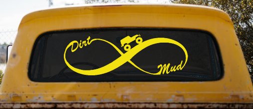 Jeep Infinity Sign with Dirt and mud Off Road Car or Truck Window Decal Sticker