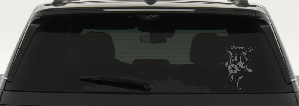 In Memory Of Swirl Vine Hummingbird Car or Truck Window Decal Sticker