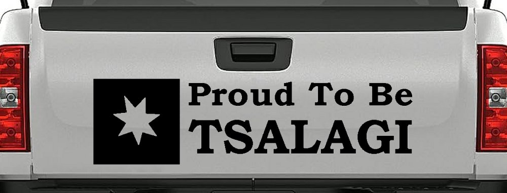 Proud To Be Tsalagi Cherokee Native American Indian Car or Truck Window Decal Sticker (Black)